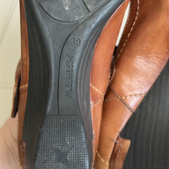Pikolinos Mary Jane Cognac Leather Wedge Shoes Size 38 - Picture 8 of 10
